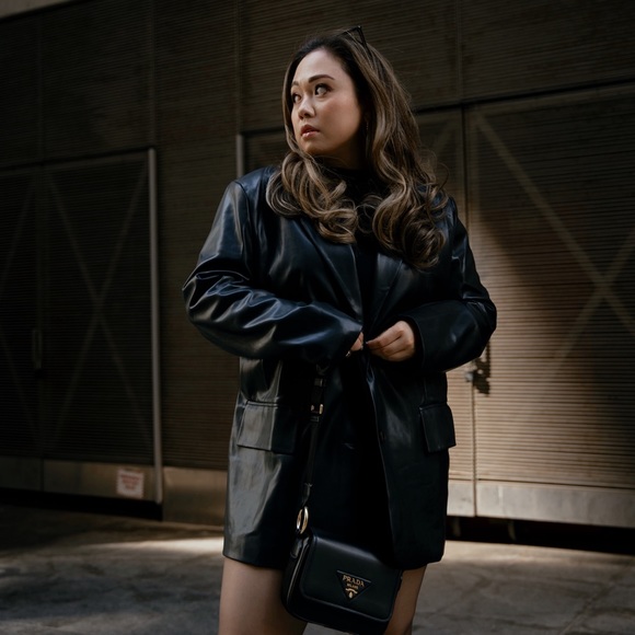 OAK + FORT Jackets & Blazers - NWT VEGAN LEATHER BLAZER oak + fort